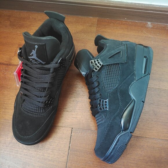 Men Air Jordan 4 Retro 'Black Cat' Sneakers - Picture 3 of 5